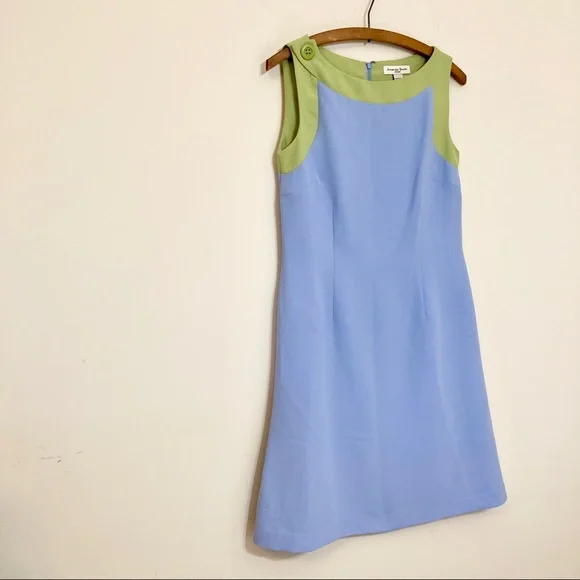 Blue and Lime Sleeveless Dress Size 8 Amanda Smith - Picture 4 of 7